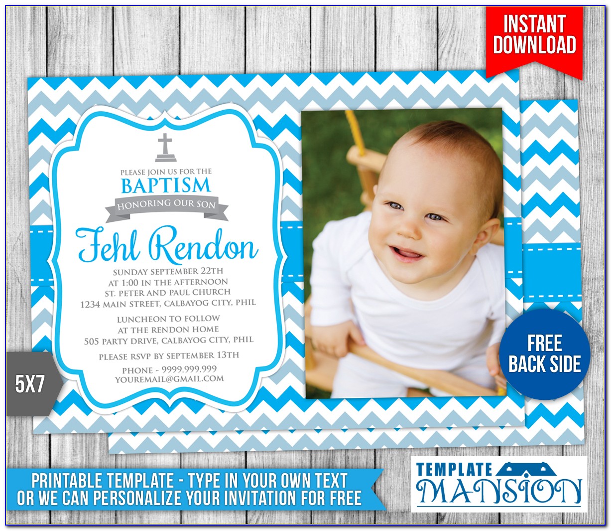 Baptism Invitation Design For Baby Boy