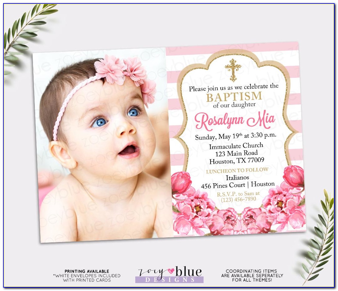 Baptismal Invitation Background Baby Girl