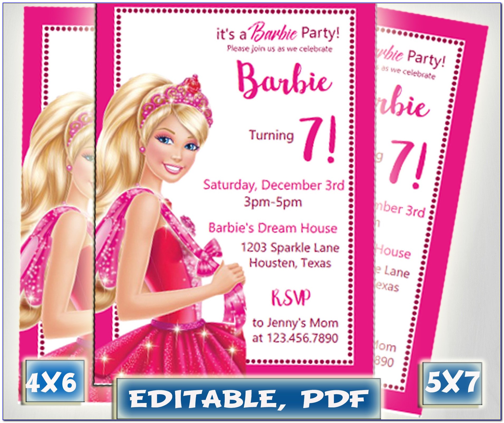 Barbie Birthday Invitation Ideas