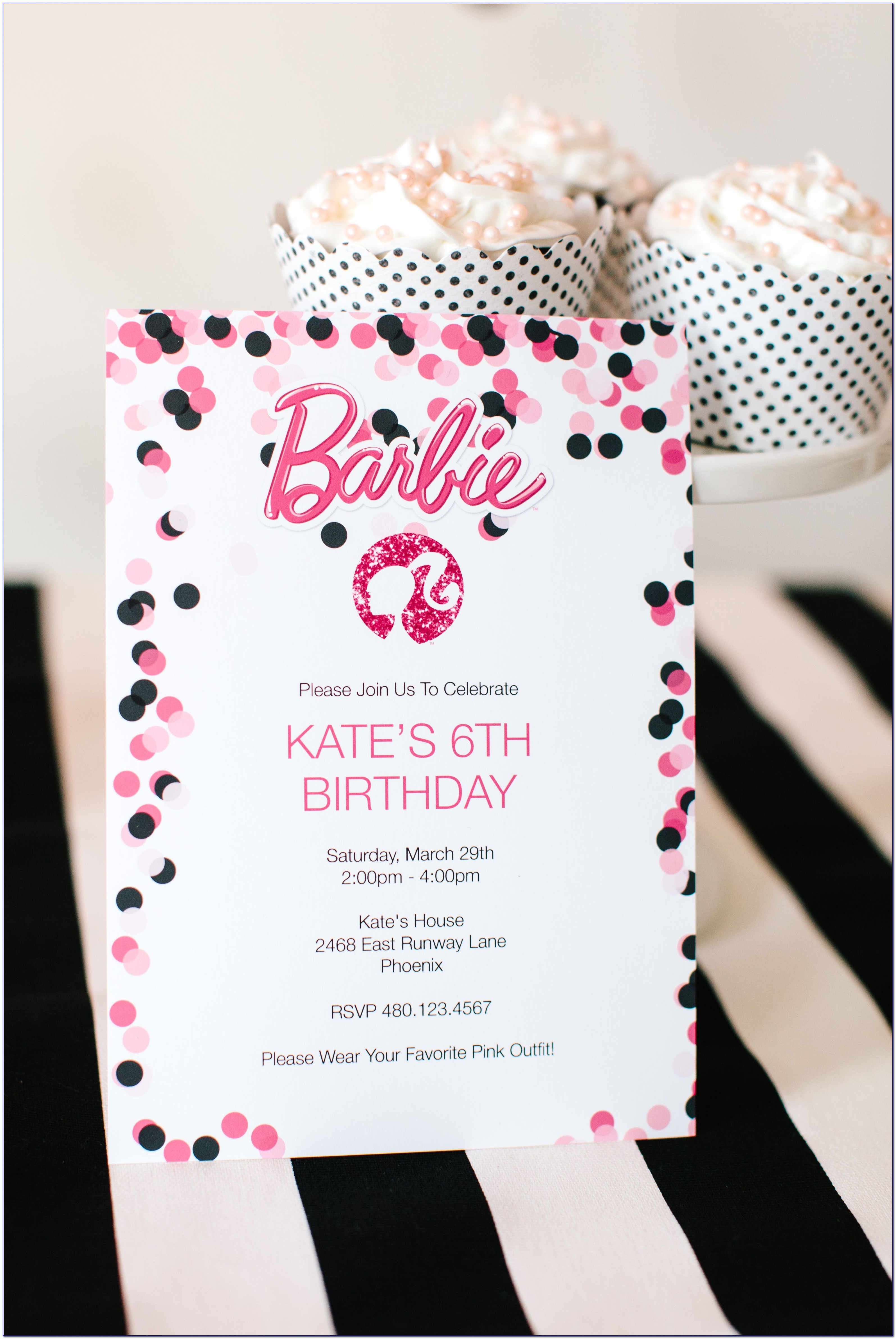 Barbie Birthday Invitations Editable