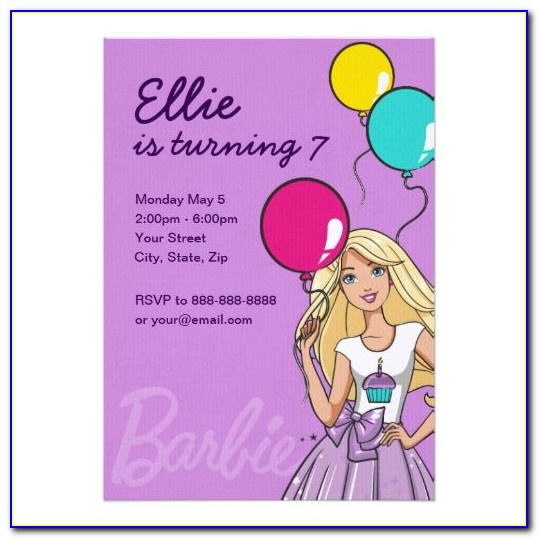 Barbie Birthday Invitations Online