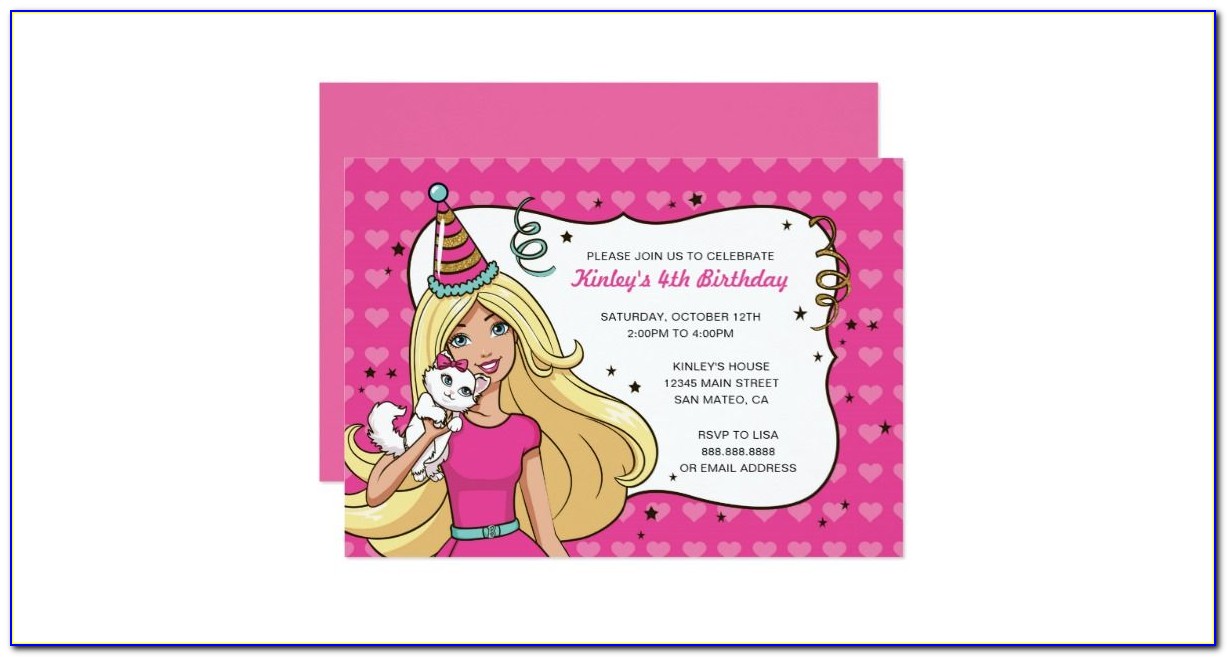 Barbie Birthday Invitations Zazzle