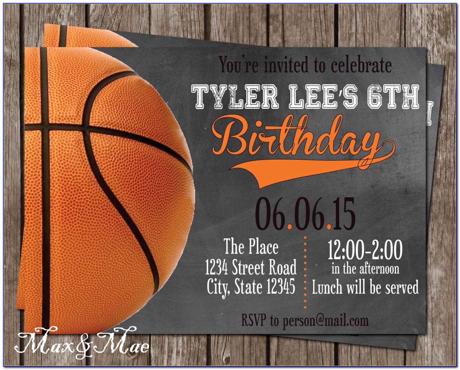 Basketball Birthday Party Invitations