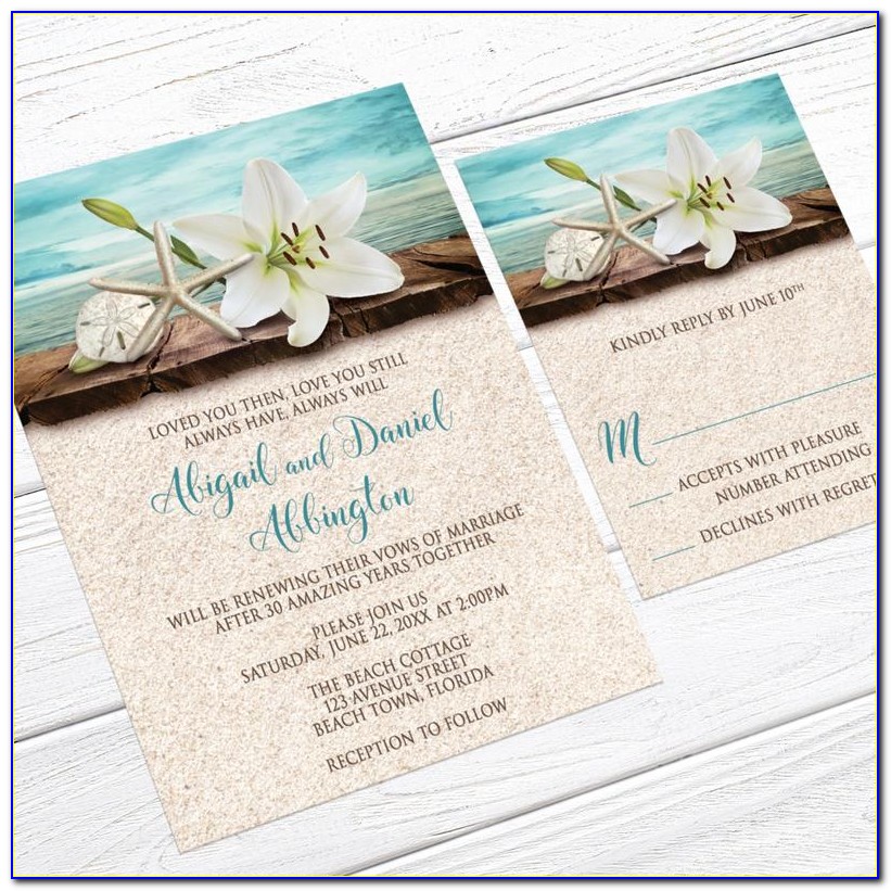 Beach Themed Vow Renewal Invitations