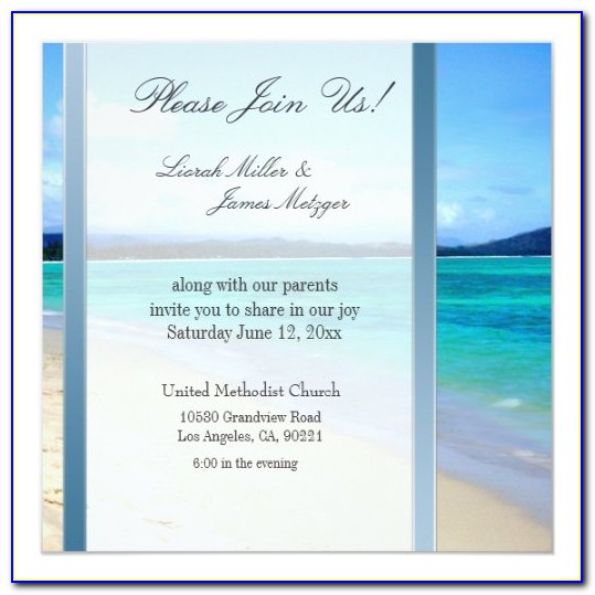 Beach Wedding Invitation Wording Templates