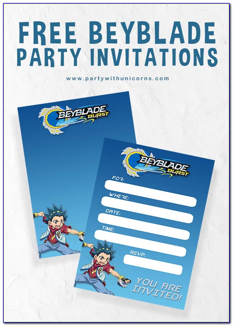 Beyblade Birthday Invitations Download