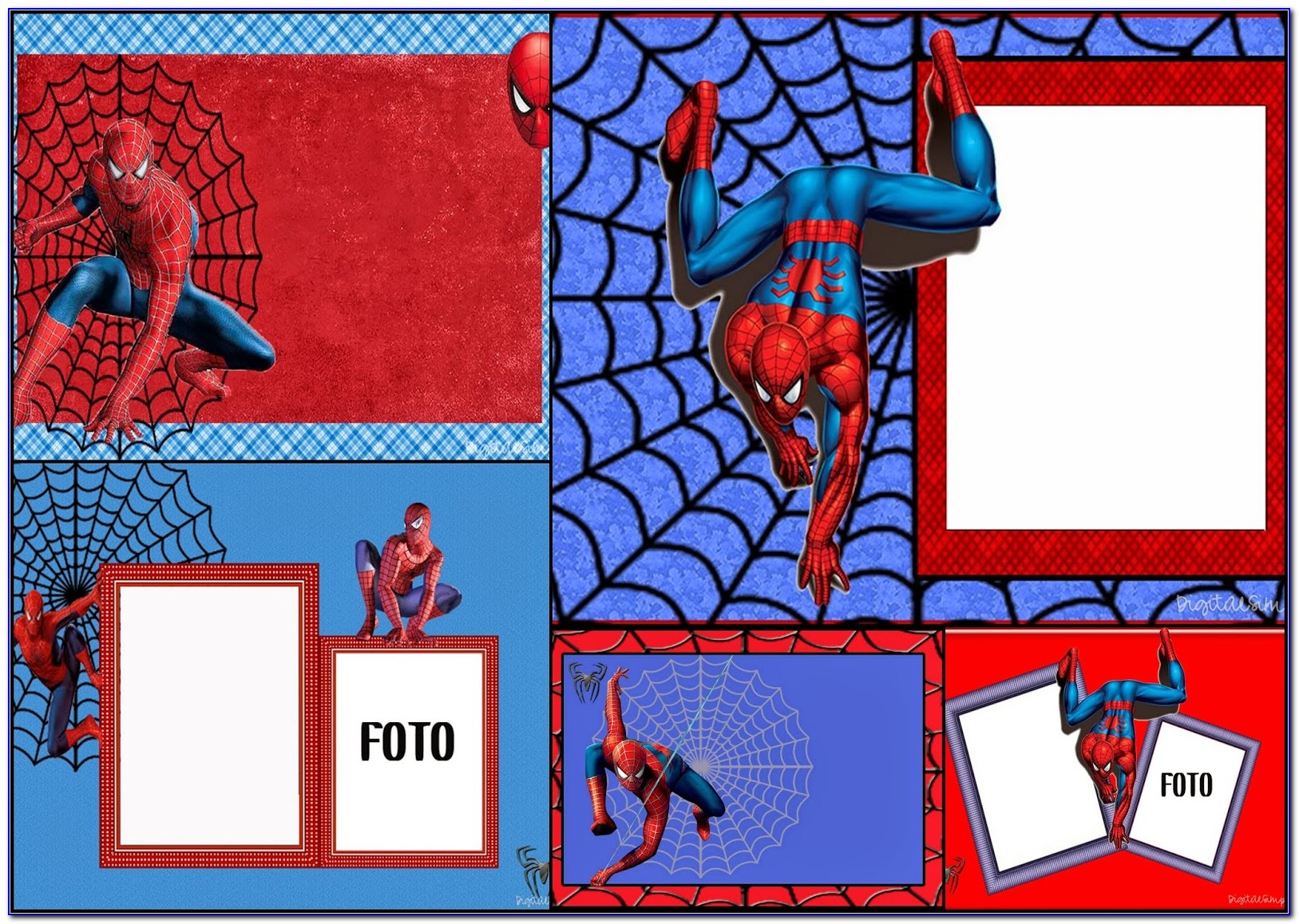 Birthday Invitation Background Spiderman