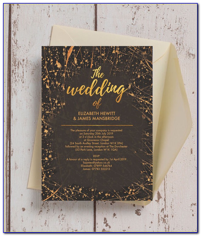 Black And Gold Wedding Cards