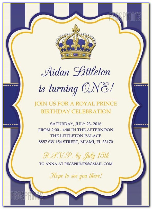 Blank Royal Prince Invitation Template