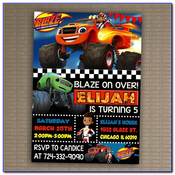 Blaze And The Monster Machines Invitations Printables