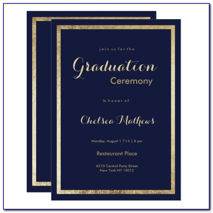 Blue And White Graduation Invitations