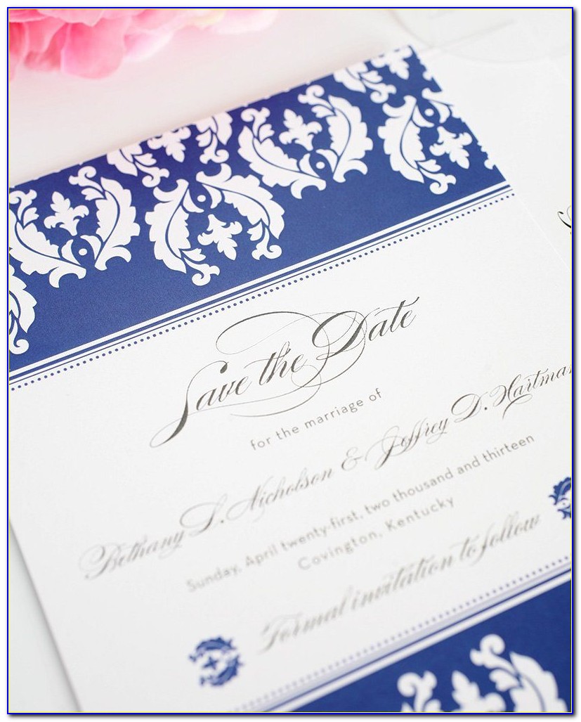 Blue And White Wedding Invitations