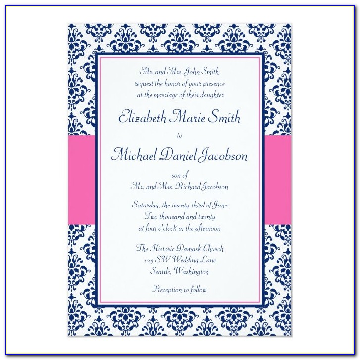 Blue Border Design For Wedding Invitation