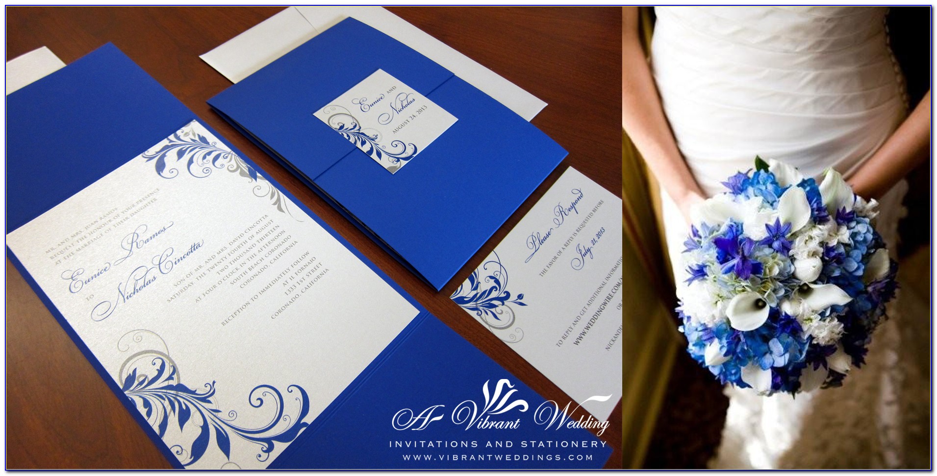 Blue Wedding Invitation Cards