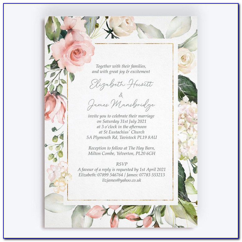 Blush Pink Wedding Invitations Uk