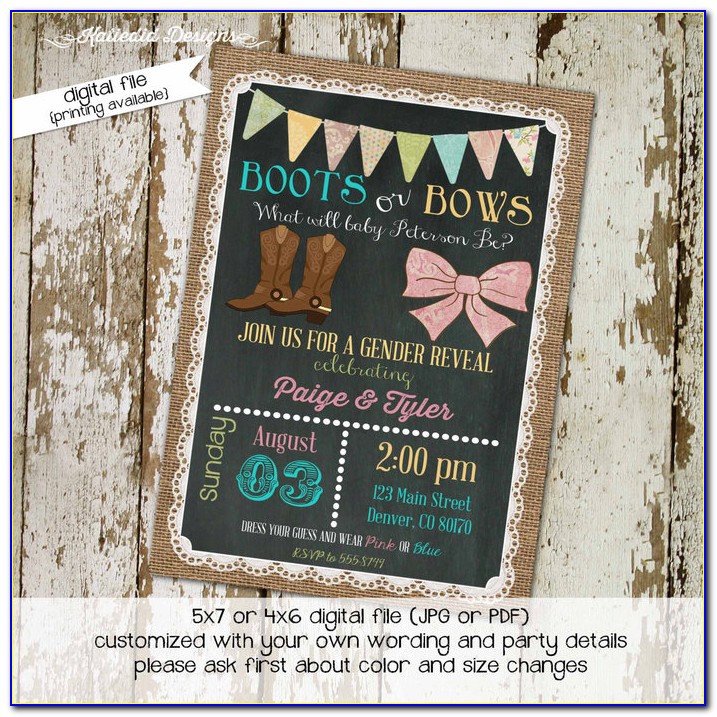 Boots Or Bows Invitation