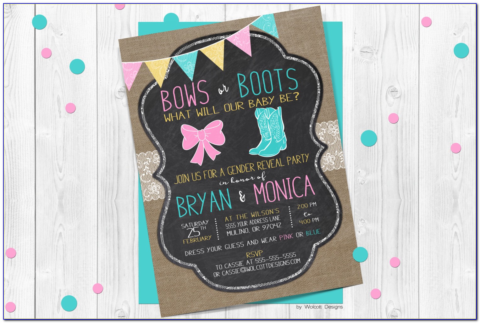 Boots Or Bows Invitations
