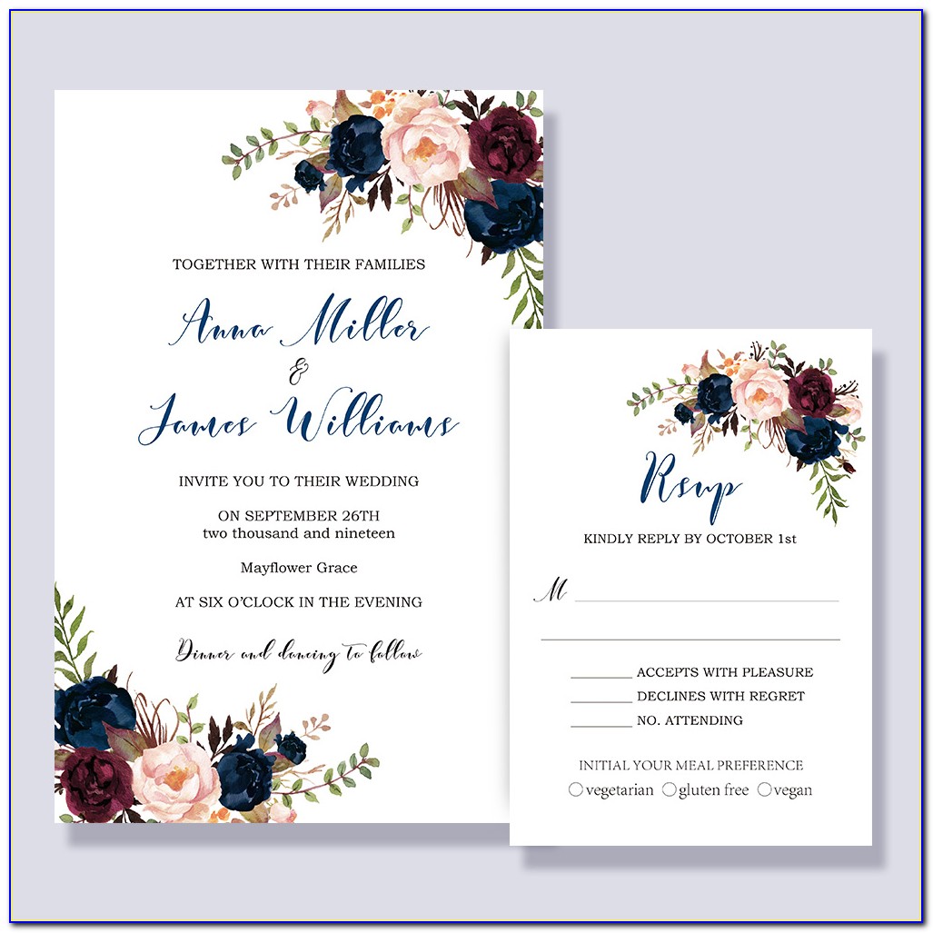 Border Design For Wedding Invitation Royal Blue