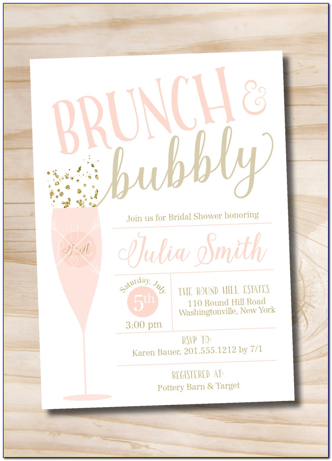 Brunch And Bubbly Bridal Shower Invitations