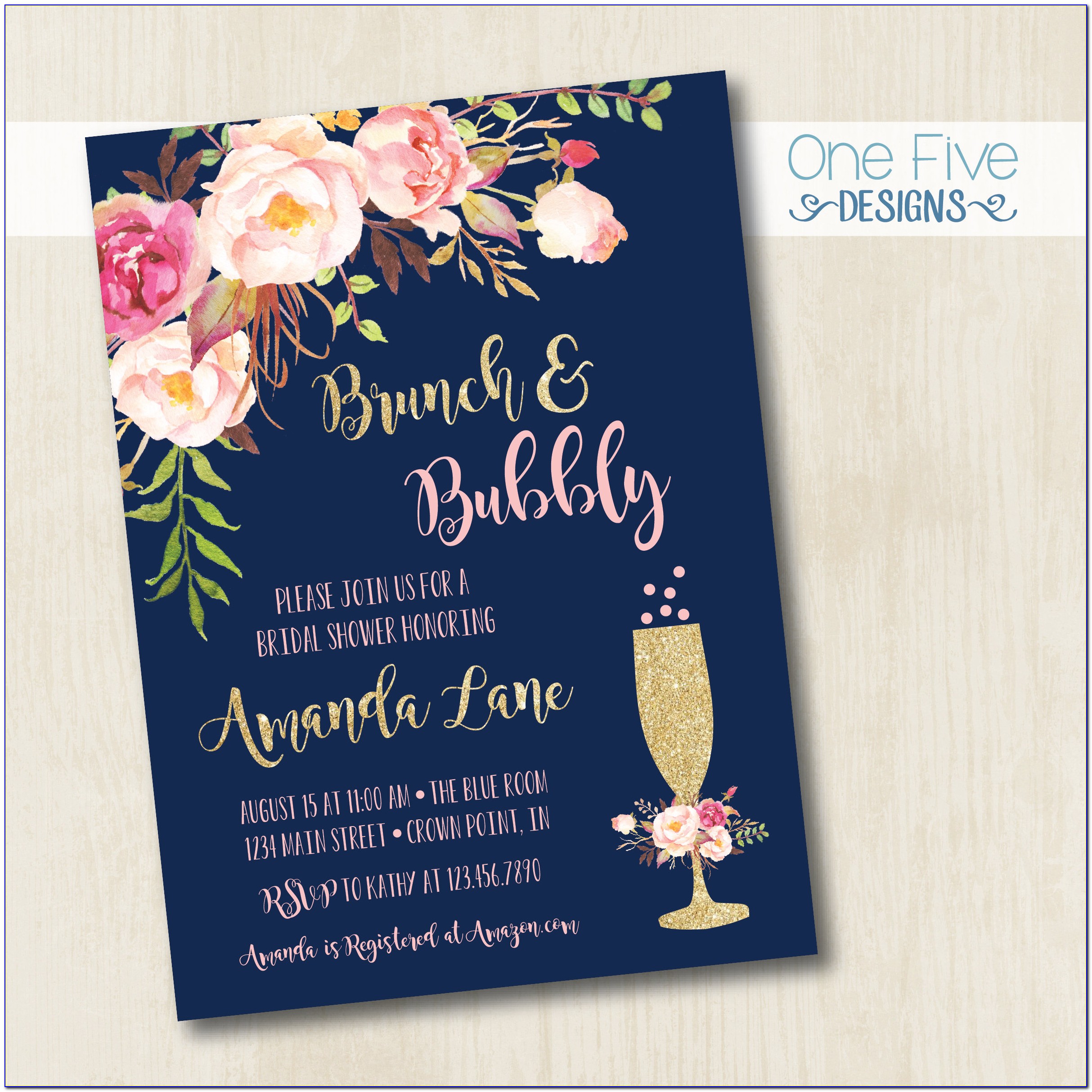 Brunch And Bubbly Shower Invitations
