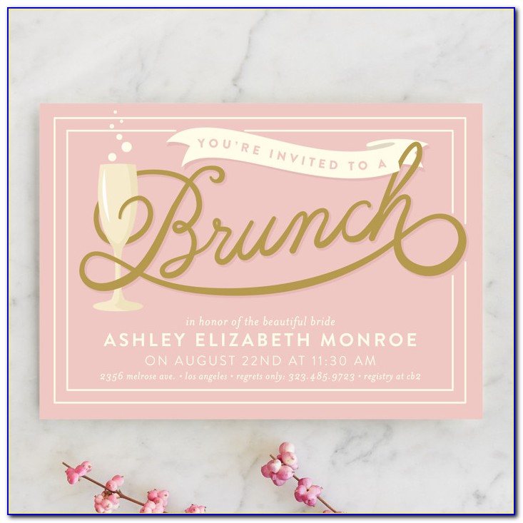 Brunch And Bubbly Wedding Shower Invitations