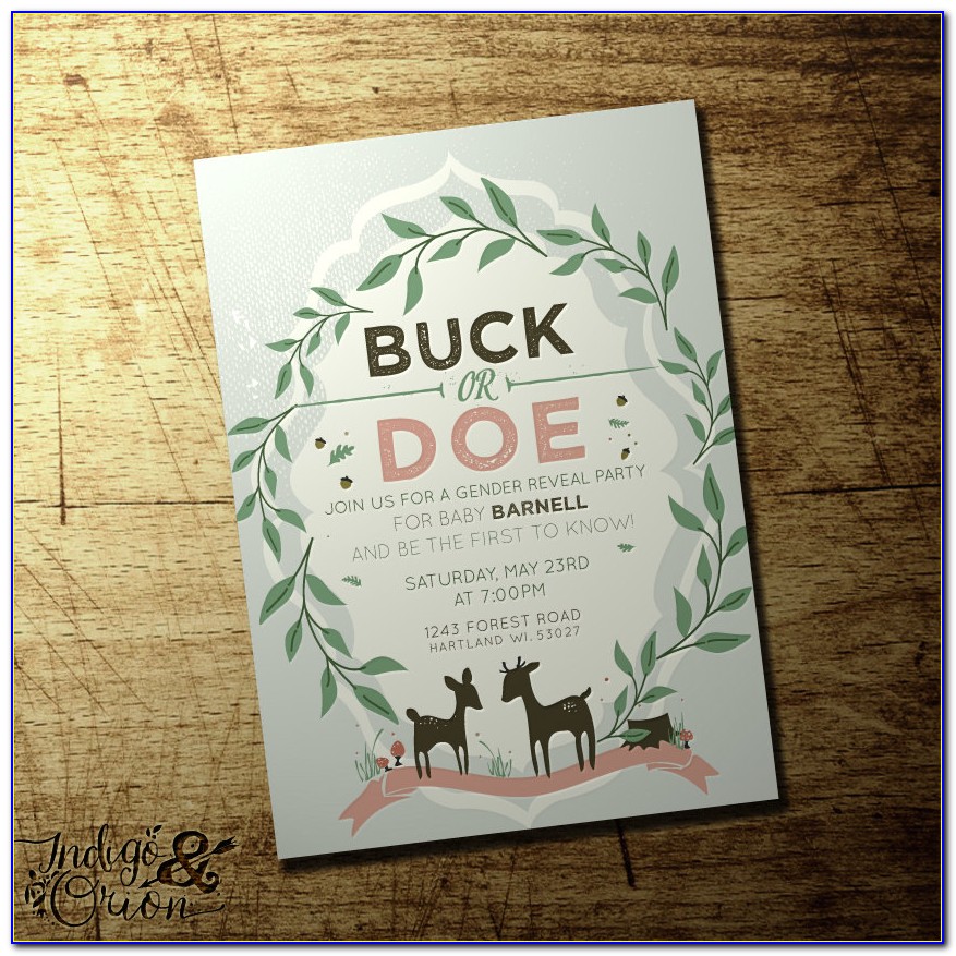 Buck Or Doe Gender Reveal Invitations Free