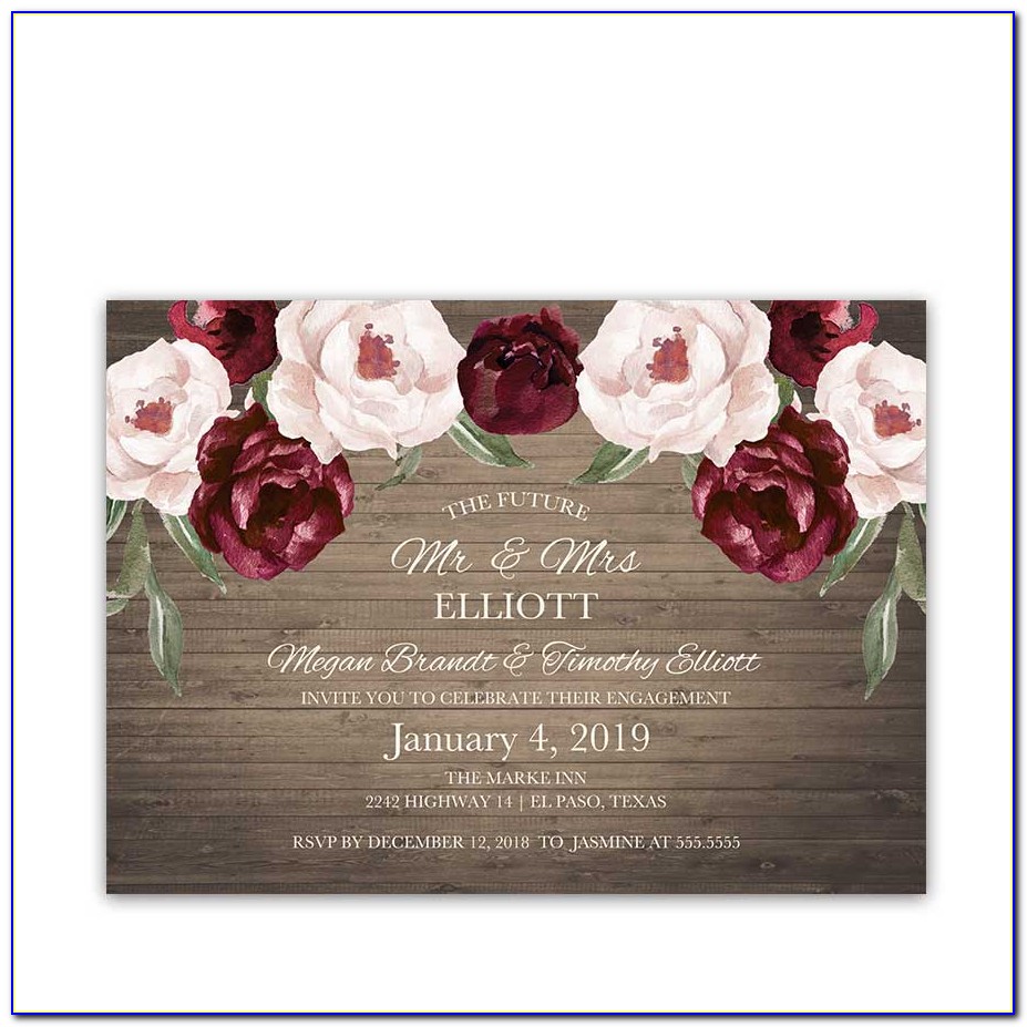 Burgundy And Silver Quinceanera Invitations