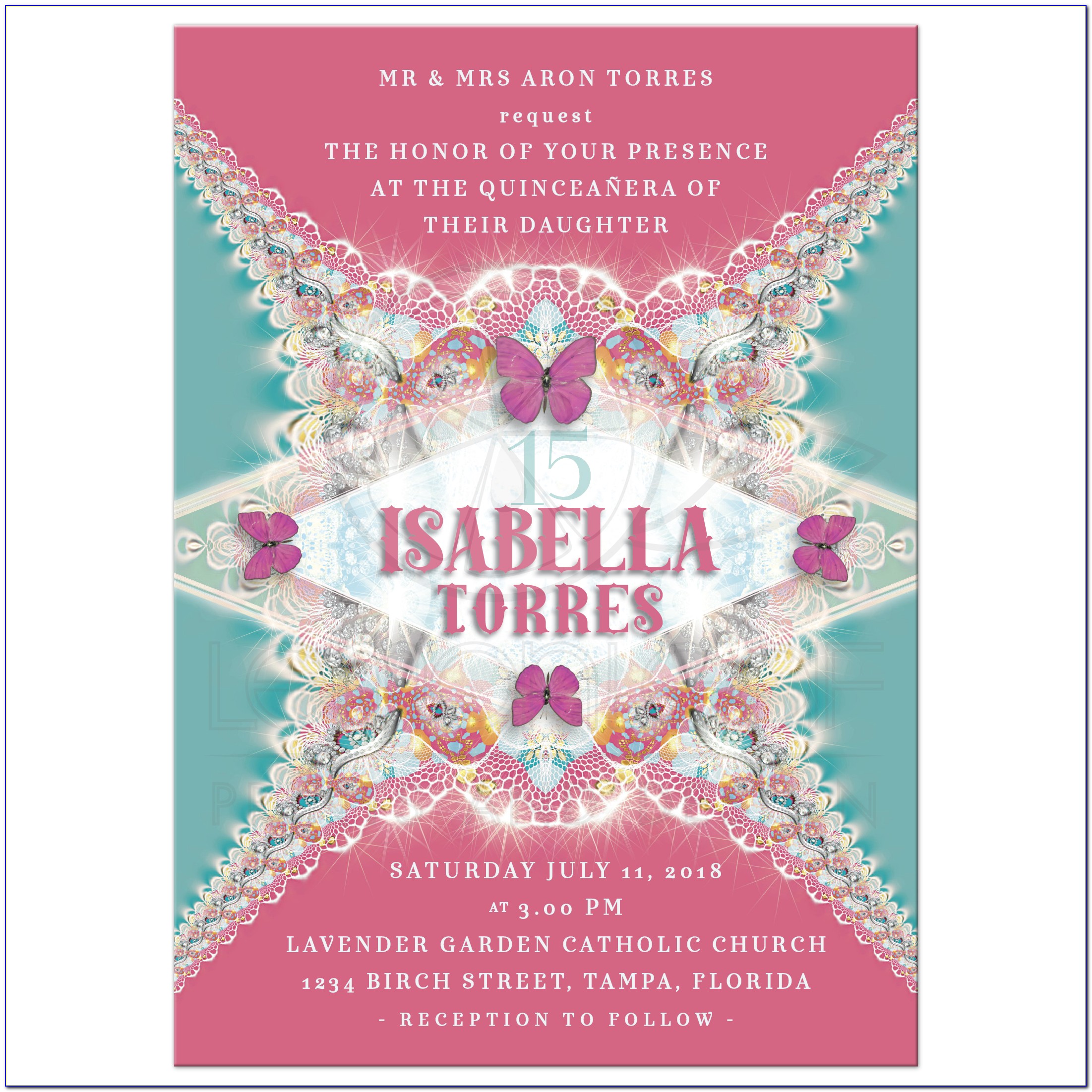 Butterfly Quince Invitations