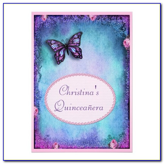 Butterfly Themed Quinceanera Invitations