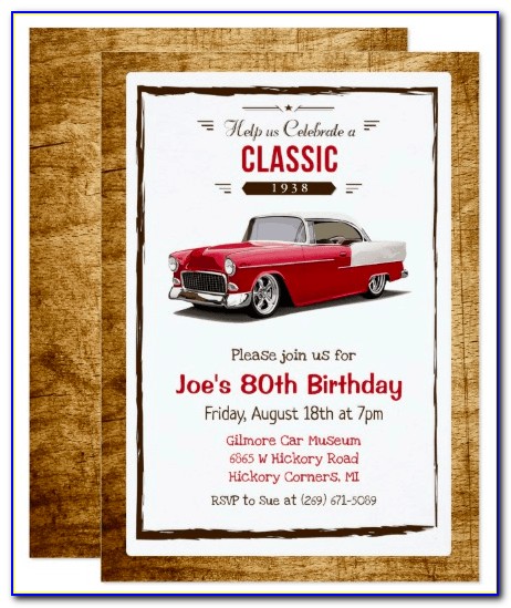Classic Car Birthday Invitations