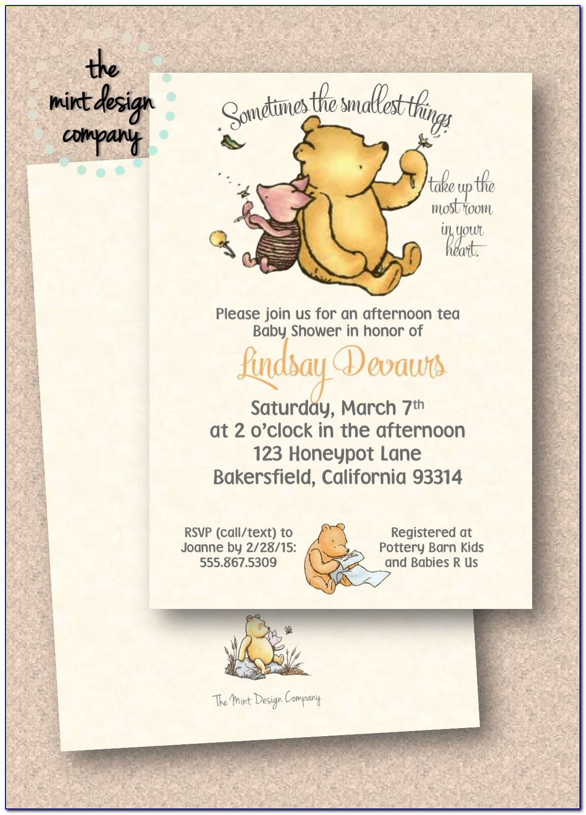 Classic Winnie The Pooh 1st Birthday Invitations