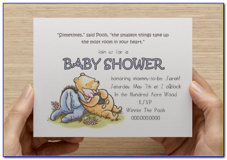 Classic Winnie The Pooh Baby Shower Invitations Printable