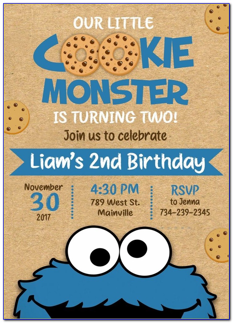 Cookie Monster Birthday Invitations Free