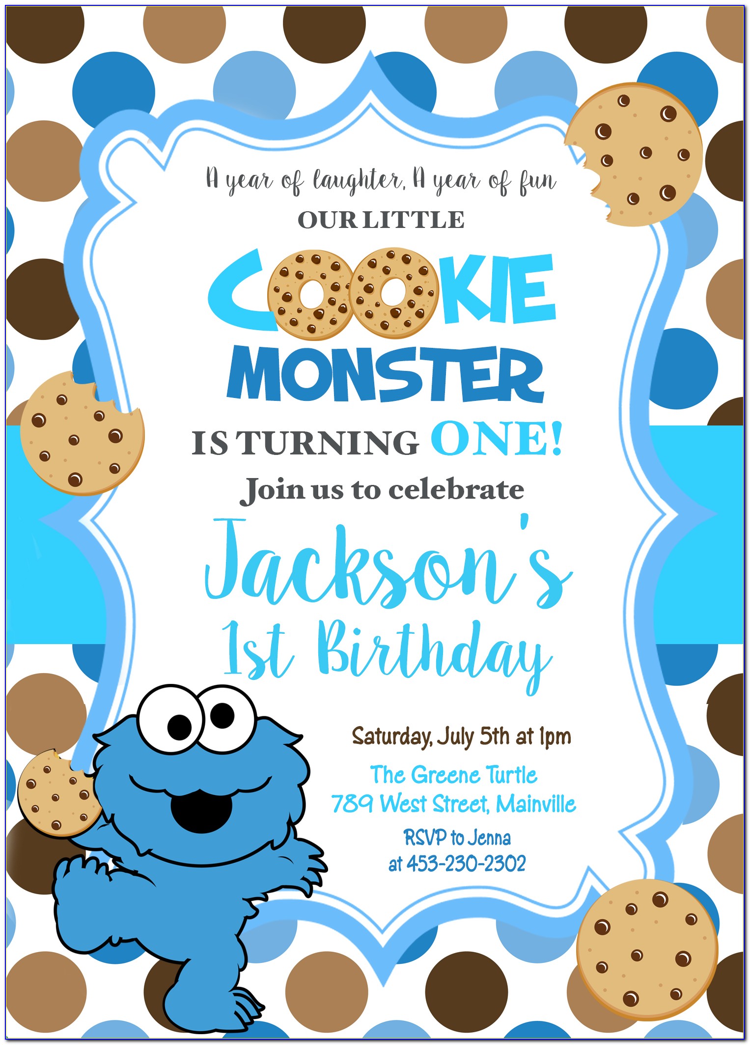 Cookie Monster Invitations Free