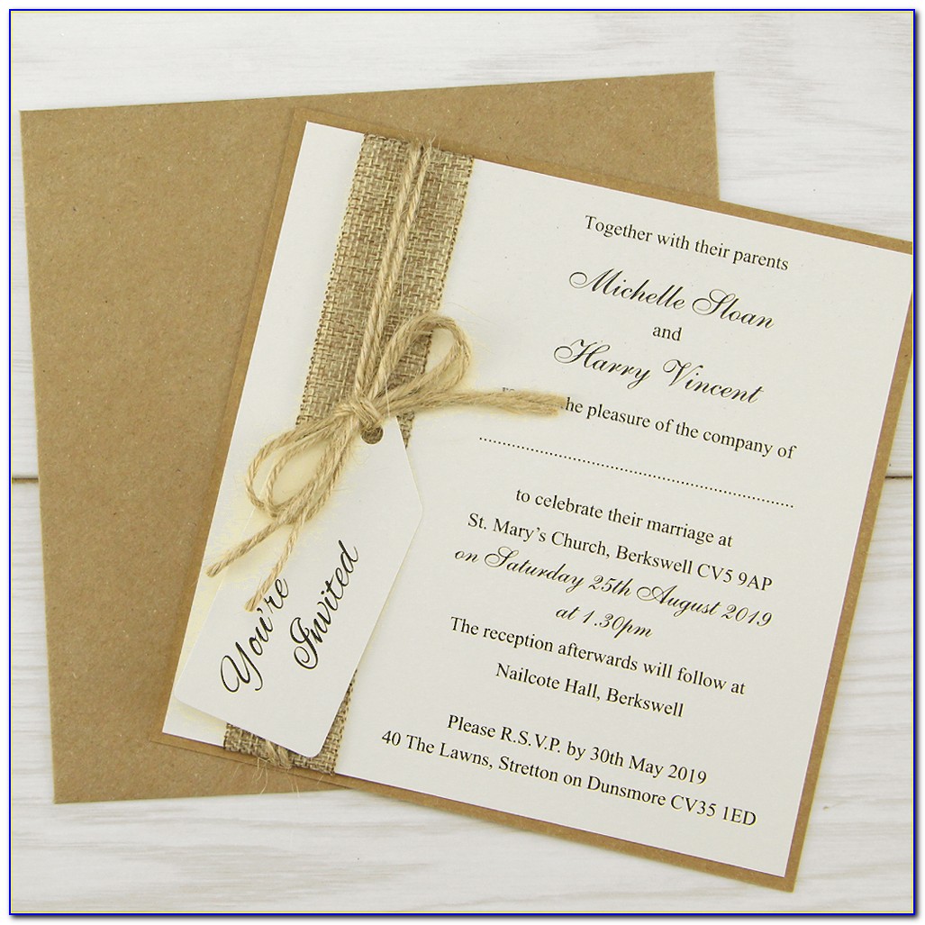 Country Style Wedding Invitation Cards
