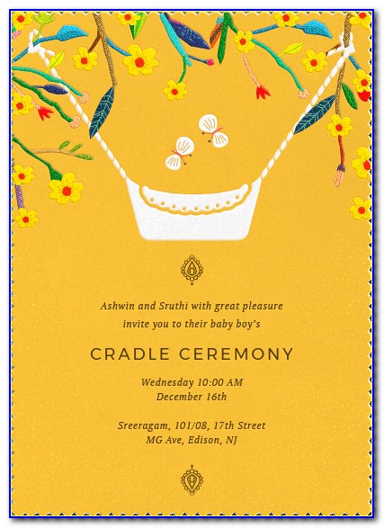 Cradle Ceremony Invitation In Telugu