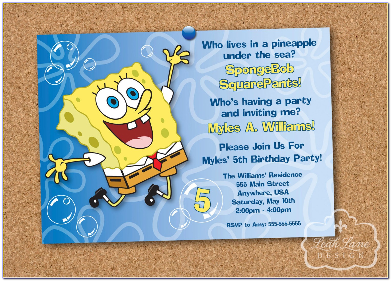 Create Your Own Spongebob Birthday Invitations