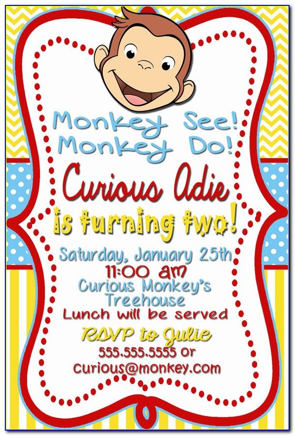 Curious George Birthday Party Invitations