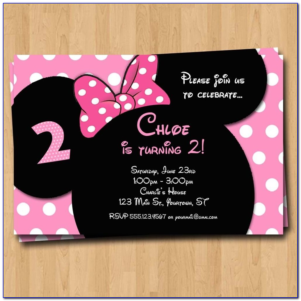 Custom Minnie Mouse 1st Birthday Invitation