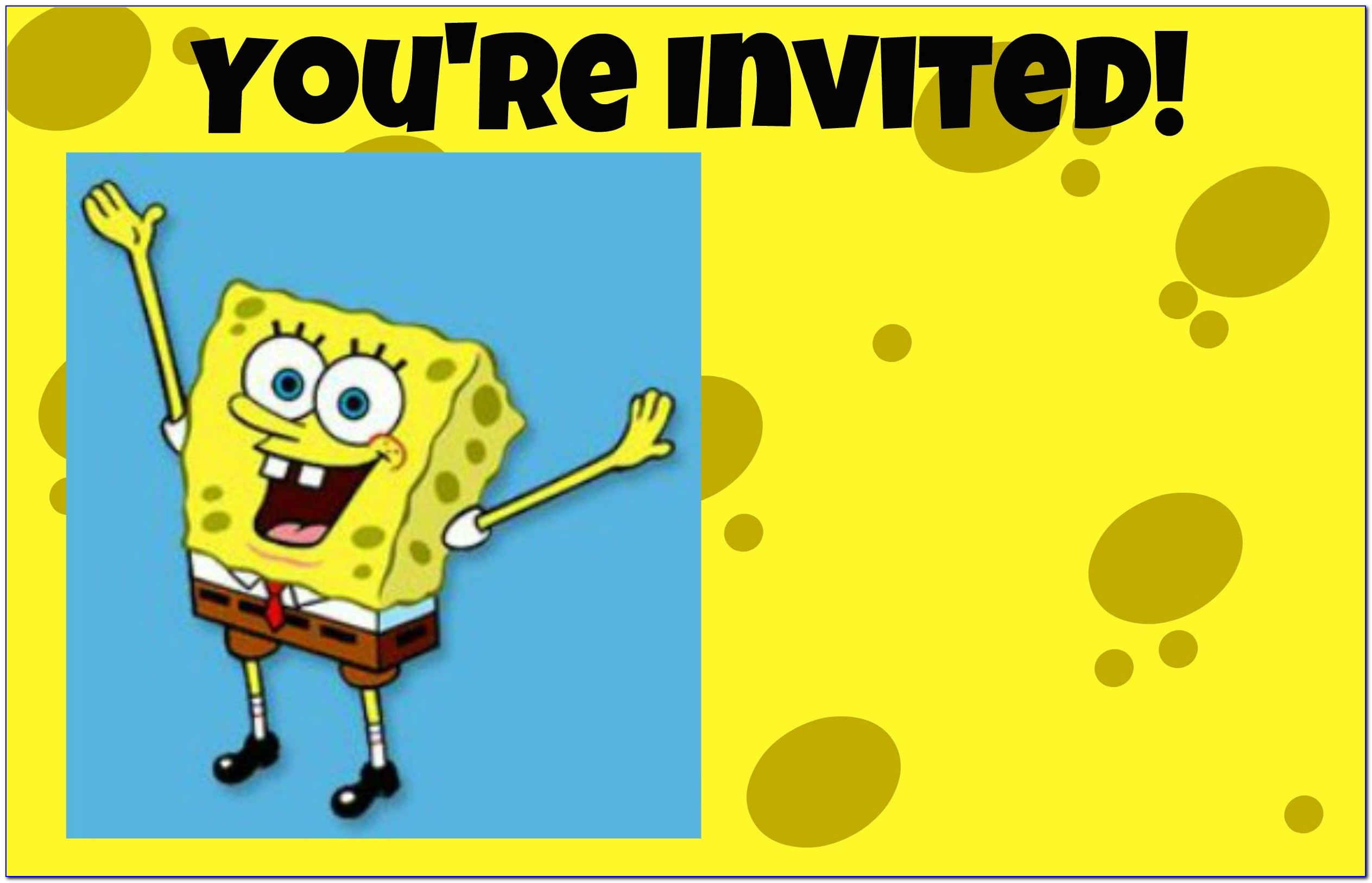 Custom Spongebob Birthday Invitations