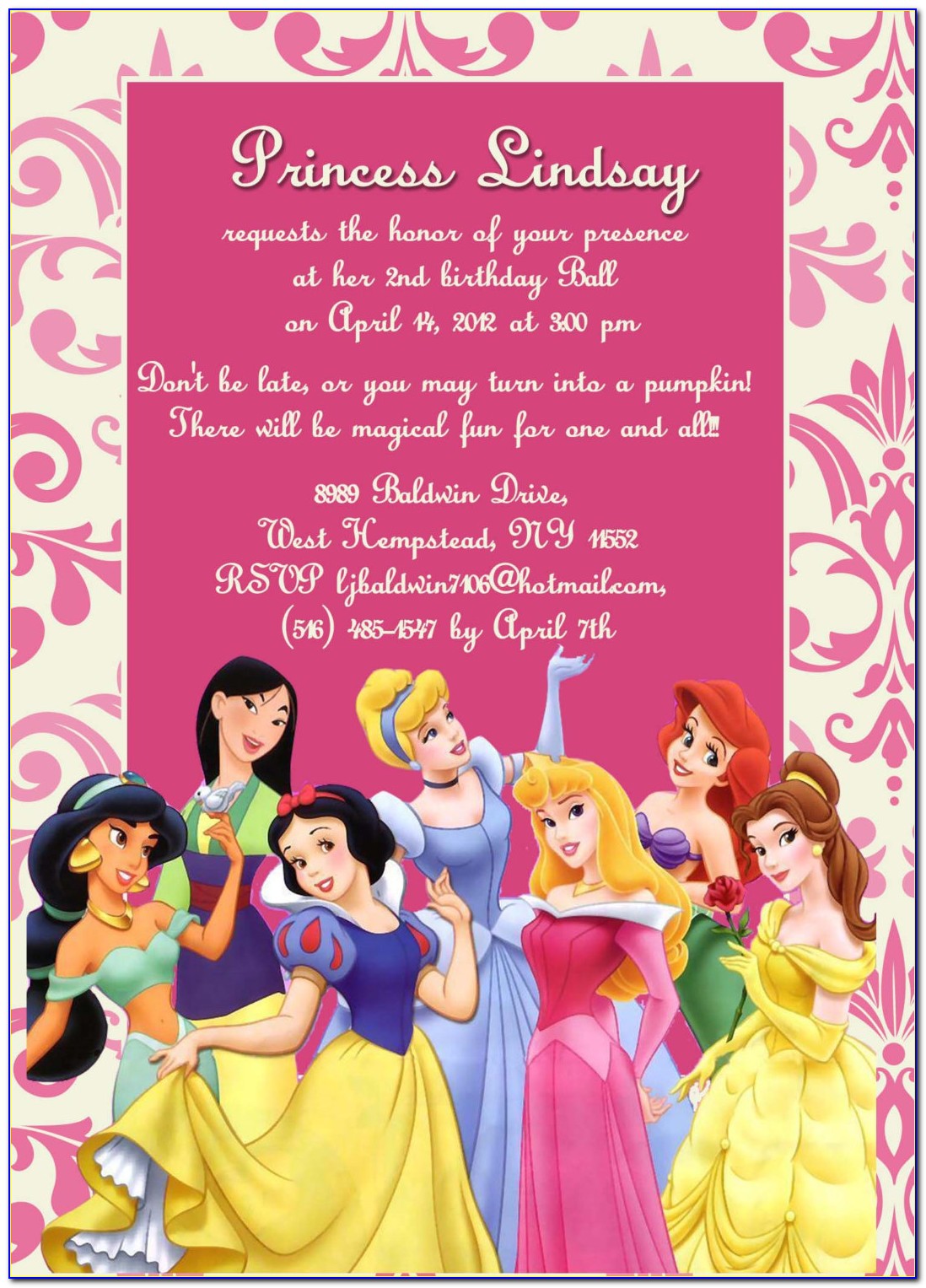 Customizable Princess Invitations