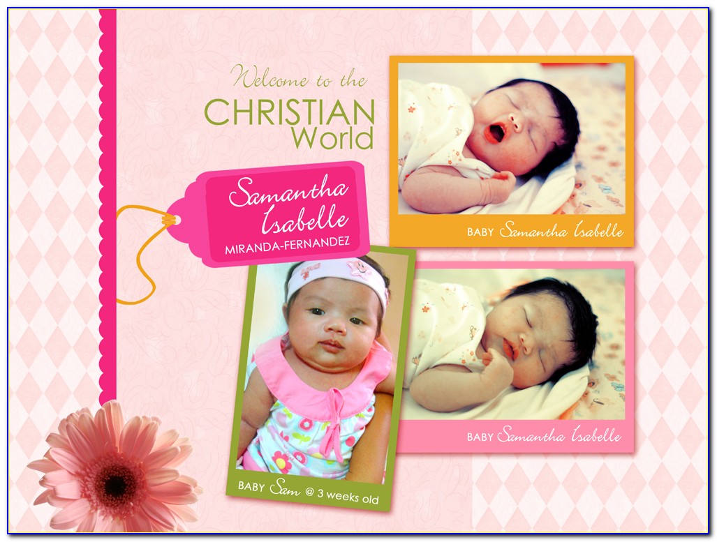 Cute Baptism Invitation For Baby Girl