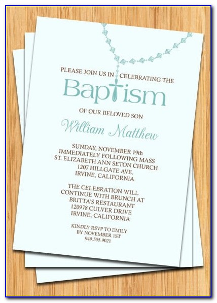 Cute Baptismal Invitation For Baby Boy
