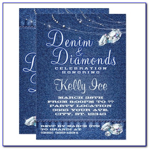 Denim Diamonds And Pearls Invitations