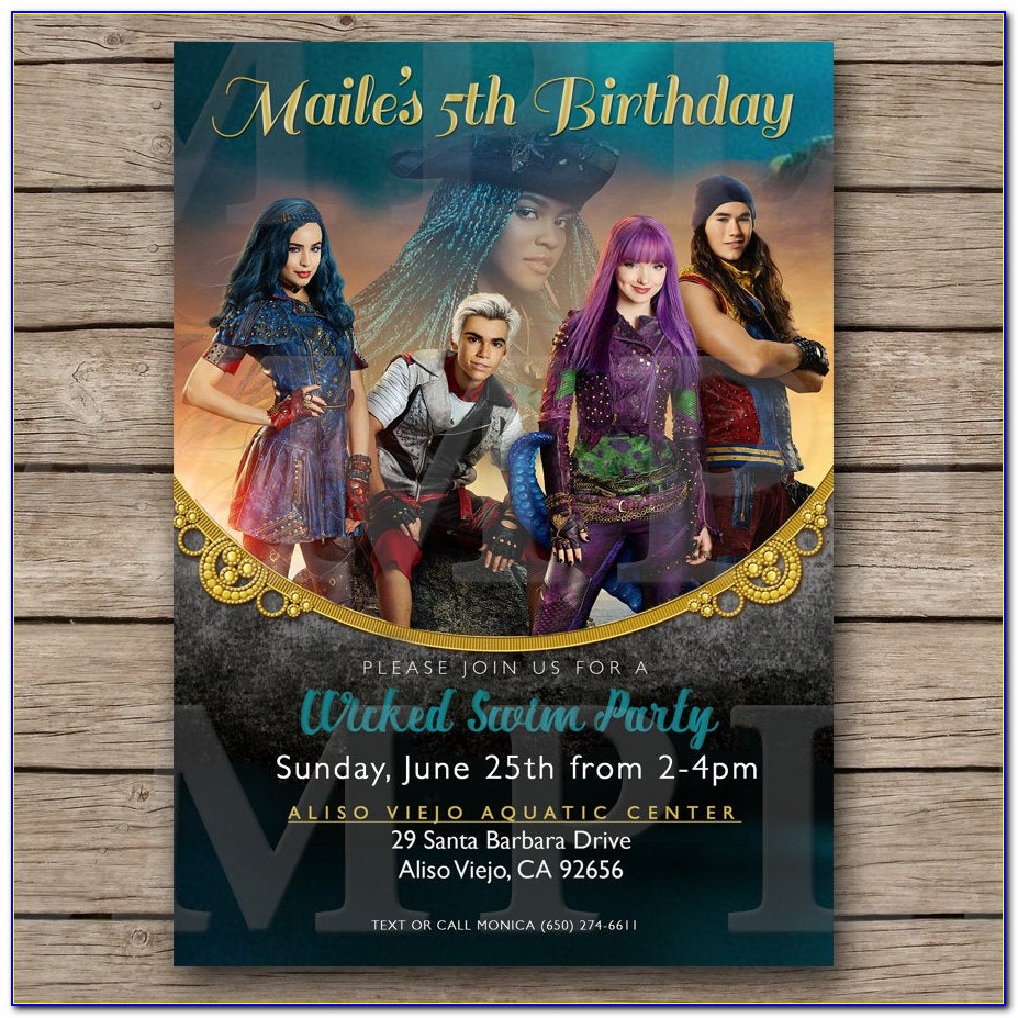 Descendants Birthday Party Invitations