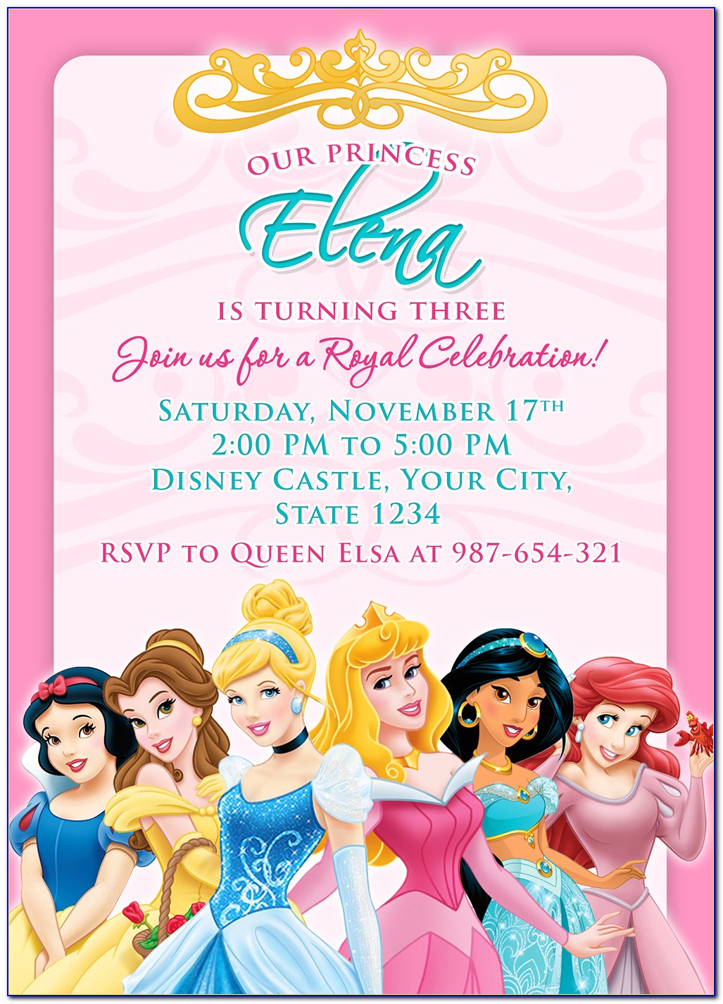 Disney Princess Invitations Walmart