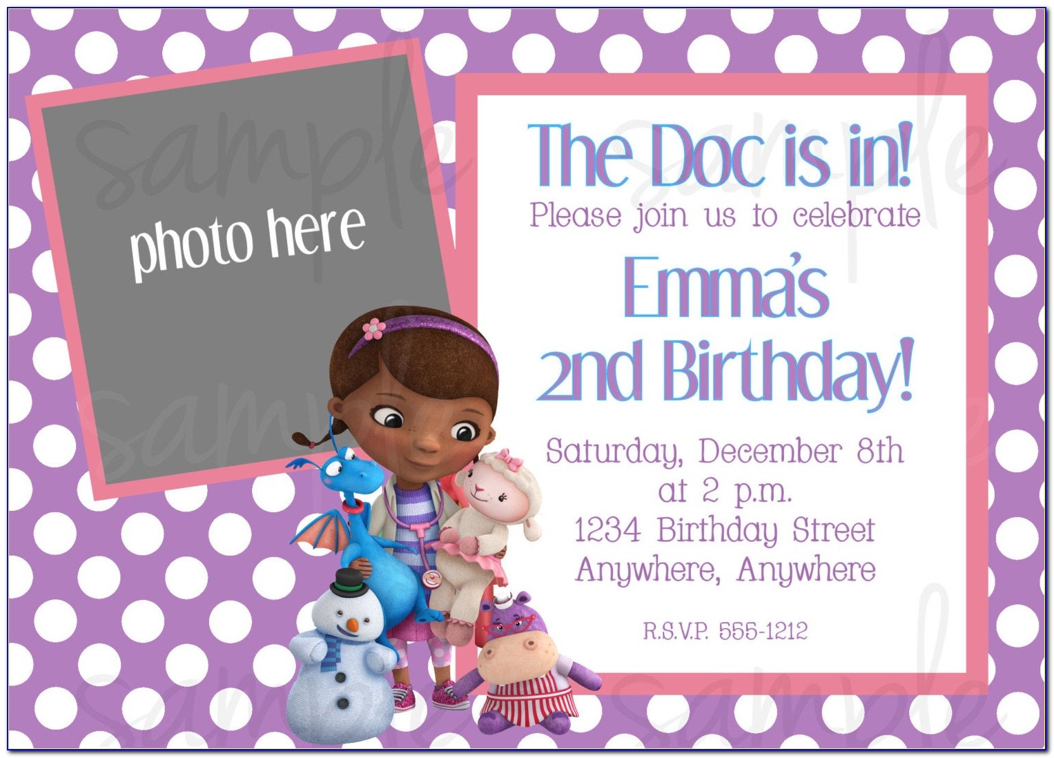 Doc Mcstuffins Birthday Invitations Printable
