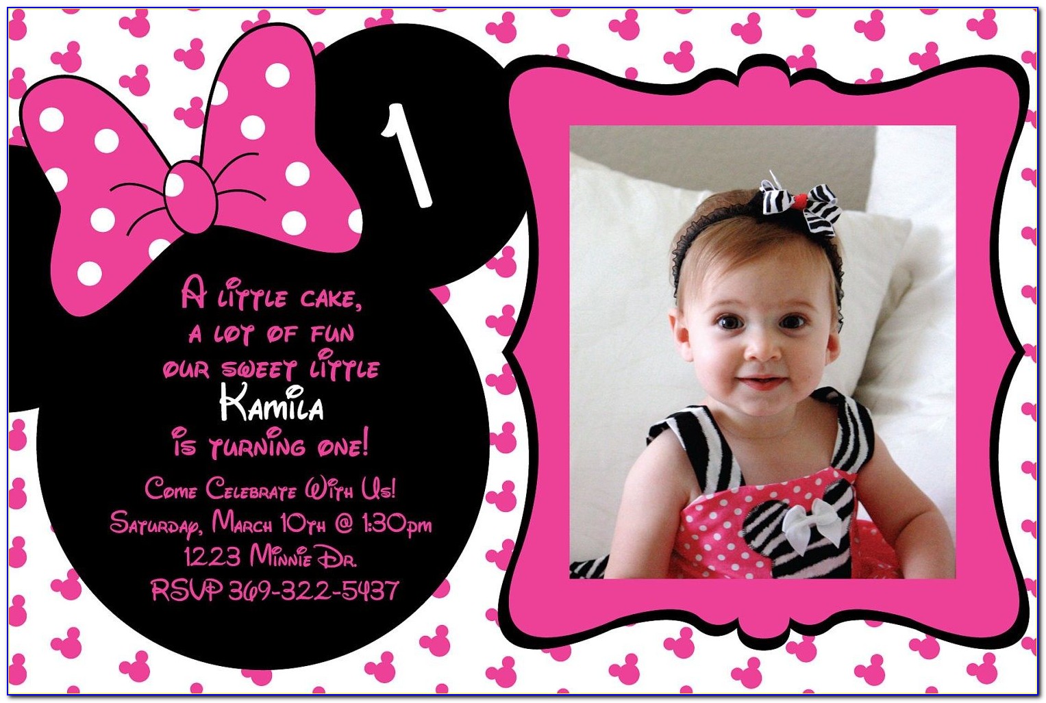 Downloadable Free Editable Minnie Mouse Invitations