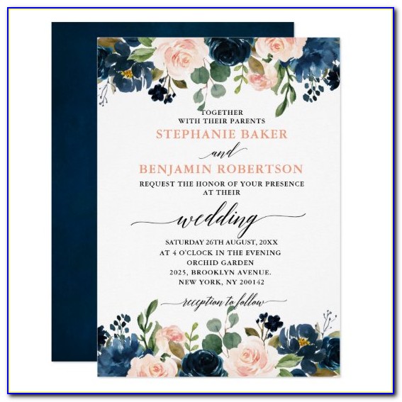 Dusty Blue And Pink Wedding Invitations