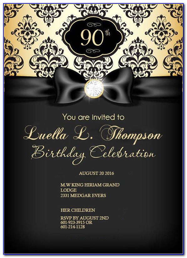 Elegant Birthday Invitations Black And Gold
